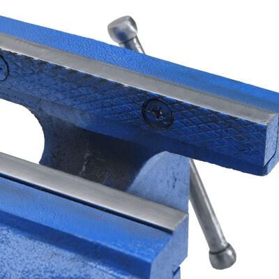 vidaXL Schraubstock Blau 100 mm Gusseisen