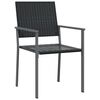 vidaXL Garten Essgruppe 7 pcs Schwarz PE-Rattan