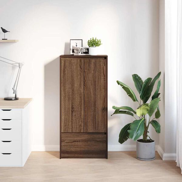vidaXL Schrank mit Schublade Braun Eichen-Optik 55,5x34x119,5 cm