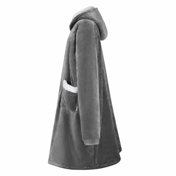 vidaXL Decken-Hoodie Dunkelgrau L Fleece und Flanell
