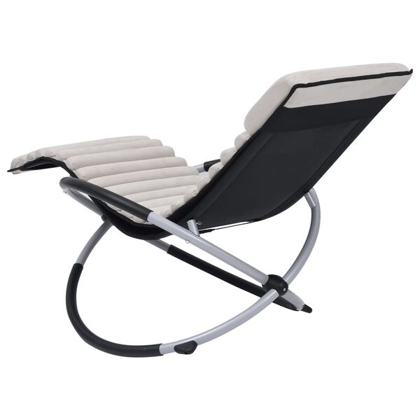 vidaXL Sonnenliege mit Auflage Stahl Creme