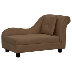 vidaXL Hundesofa mit Kissen Braun 83x44x44 cm Pl&uuml;sch