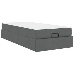 vidaXL Bettgestell mit Matratze mit Matratze 2 pcs Dunkelgrau Stoff