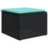 vidaXL 10-teiliges Gartensofa-Set mit Kissen, schwarzes Polyrattan