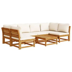 vidaXL 7-tlg. Garten-Lounge-Set mit Kissen Massivholz Akazie