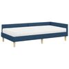 vidaXL Eckbettgestell mit Matratze mit Matratze 2 pcs Blau Stoff