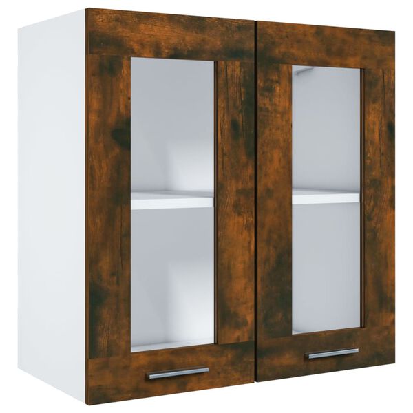 vidaXL H&auml;ngeschrank Lyon Glas R&auml;uchereiche 60x31x60 cm Holzwerkstoff