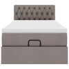 vidaXL Ottoman-Bett mit Matratze Taupe 100x200 cm Stoff