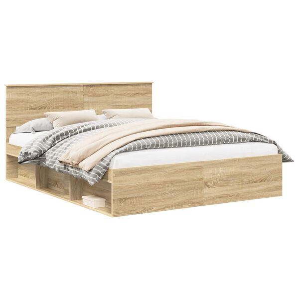 vidaXL Bettrahmen Sonoma 160 x 200 cm Massives Kiefernholz