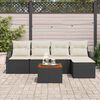 vidaXL Gartensofa-set mit Kissen 6 pcs Schwarz Poly-Rattan