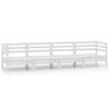 vidaXL 4-tlg. Garten-Lounge-Set Wei&szlig; Kiefer Massivholz