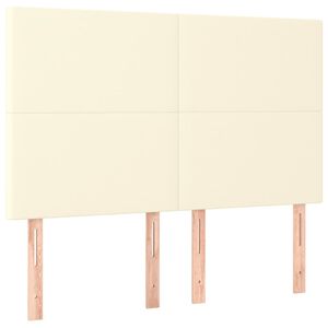 vidaXL Kopfteil Creme 144x5x118/128 cm Kunstleder