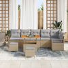 vidaXL Garten-Sofa-Set mit Kissen 9 pcs Beige Poly Rattan