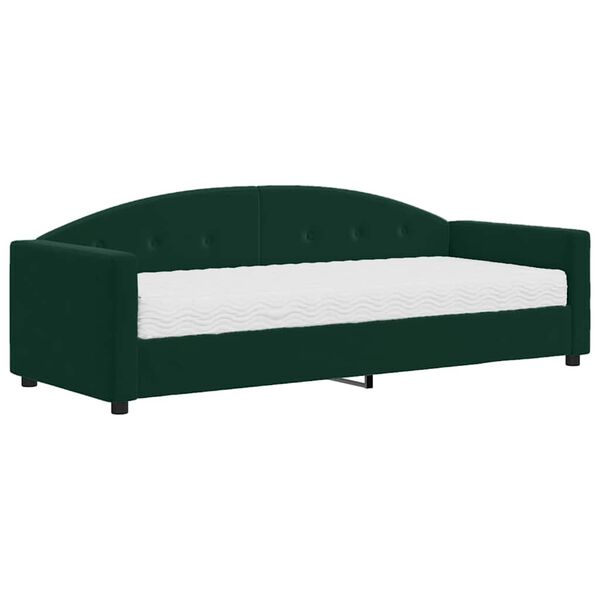 vidaXL Tagesbett mit Matratze Dunkelgr&uuml;n 90x200 cm Samt