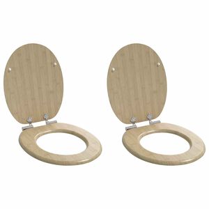 vidaXL Toilettensitz 2 pcs Heller Bambusfarbton 44 x 38 cm MDF-Platte