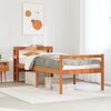 vidaXL Bettgestell mit Kopfteil ohne Matratze Wachsbraun 90x200 cm