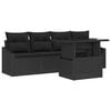 vidaXL Garten-Sofa-Set mit Speicher 5 pcs Schwarz Poly Rattan