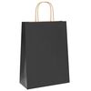vidaXL Papiertragetaschen 250 Stk. mit Henkeln Schwarz 26x12x35 cm