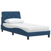 vidaXL Bett mit Matratze Blau 90x190 cm Stoff