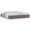 vidaXL Ottoman-Bett ohne Matratze Grau 200x200 cm Kunstleder