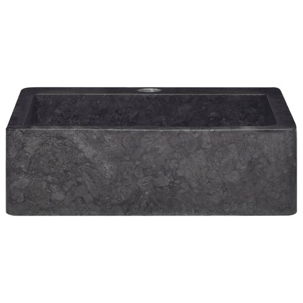 vidaXL Waschbecken Schwarz 40x40x12 cm Marmor
