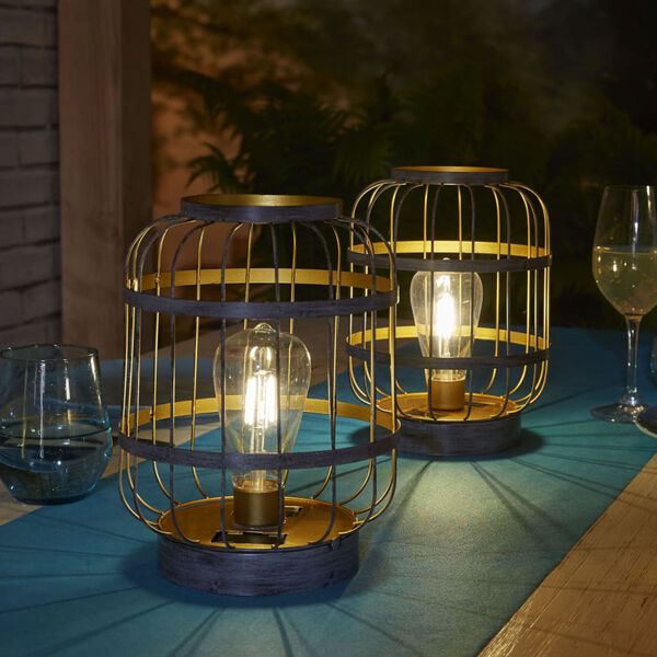 Luxform Garten-Tischlampe Solar LED Cambridge Grau und Golden