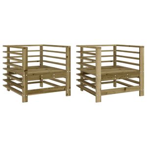 vidaXL Gartenst&uuml;hle 2 Stk. Kiefernholz Impr&auml;gniert
