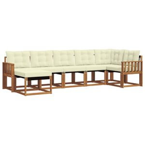 vidaXL Outdoor-Sofagarnitur 7 stk. Natur und Creme