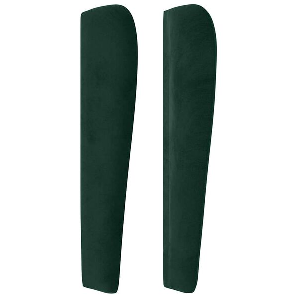 vidaXL Kopfteil mit Ohren Dunkelgr&uuml;n 103x23x118/128 cm Samt