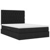 vidaXL Bett mit Stauraum und LED Schwarz 140 x 190 cm Polyester