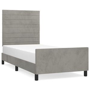 vidaXL Bettgestell ohne Matratze Hellgrau 100x200 cm Samt