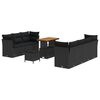 vidaXL Gartensofa-set 10 stk. Schwarz Poly-Rattan