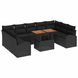 vidaXL Garten-Sofa-Set 10 stk. Schwarz