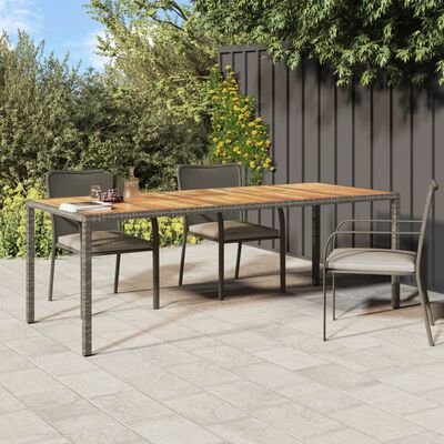 vidaXL Gartentisch Grau 250x100x75 cm Poly Rattan