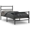 vidaXL Bettgestell mit Kopf- und Fu&szlig;teil Metall Schwarz 90x190 cm