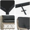 vidaXL Garten Essgruppe mit Kissen 7 pcs Hellgrau Poly-Rattan