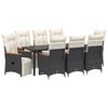 vidaXL Garten Essgruppe 9 stk. Schwarz Poly-Rattan