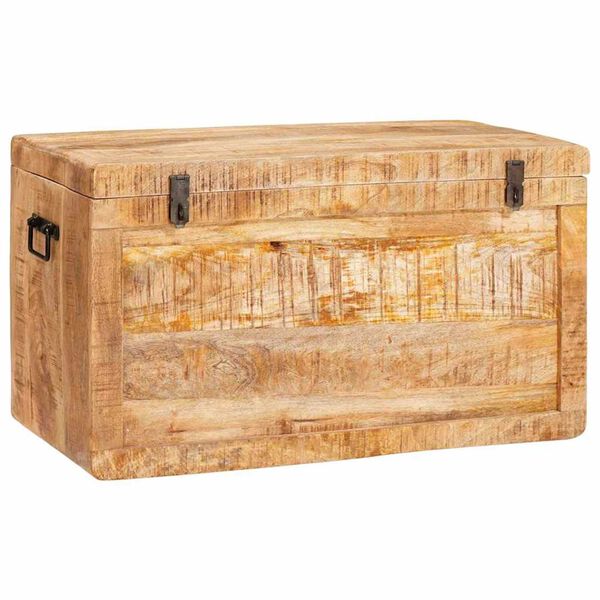 vidaXL Aufbewahrungsbox mit Speicher mit T&uuml;r Braun Massivholz Mango