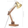 vidaXL Schreibtischlampe Industriestil Messing Rund 58x18x90 cm E27