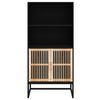 vidaXL Highboard Schwarz 60x35x125 cm Holzwerkstoff