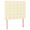 vidaXL Boxspringbett mit Matratze Creme 100x200 cm Kunstleder
