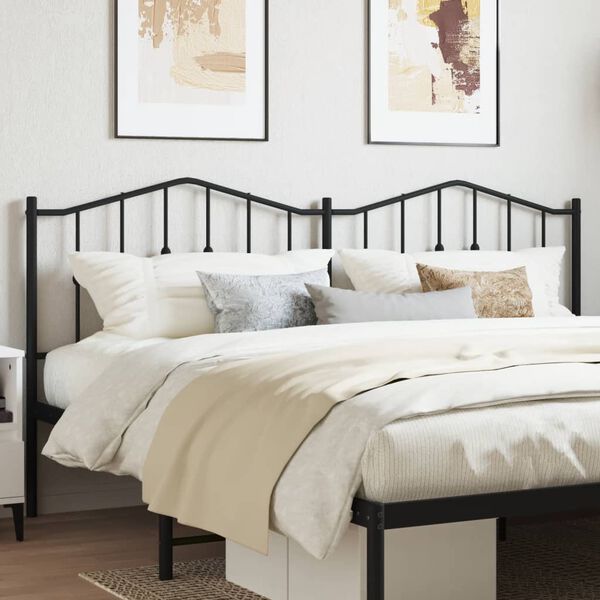 vidaXL Kopfteil Metall Schwarz 200 cm
