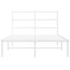 vidaXL Bettgestell mit Kopfteil Metall Wei&szlig; 120x190 cm