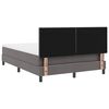 vidaXL Boxspringbett mit Matratze Grau 160 x 200 cm Kunstleder