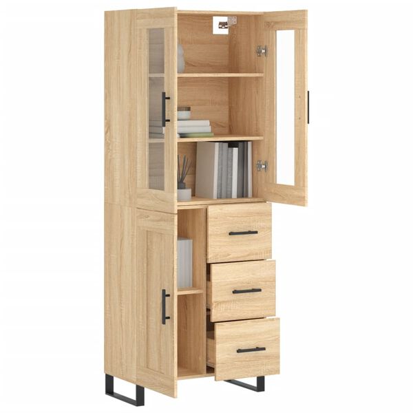 vidaXL Highboard Sonoma-Eiche 69,5x34x180 cm Holzwerkstoff