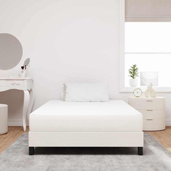 vidaXL Bettmatratze mit Matratze Creme 120 x 200 cm Stoff