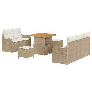 vidaXL Gartensofa-set 8 stk. Beige Poly-Rattan