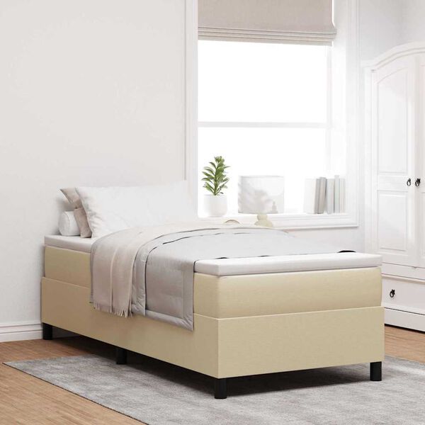 vidaXL Boxspringbett Hellgrau und Wei&szlig; 90 x 200 cm Cordstoff