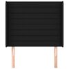 vidaXL Kopfteil mit Ohren Schwarz 83x16x118/128 cm Stoff