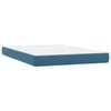 vidaXL Boxspringbett mit Matratze Dunkelblau 140x220 cm Samt